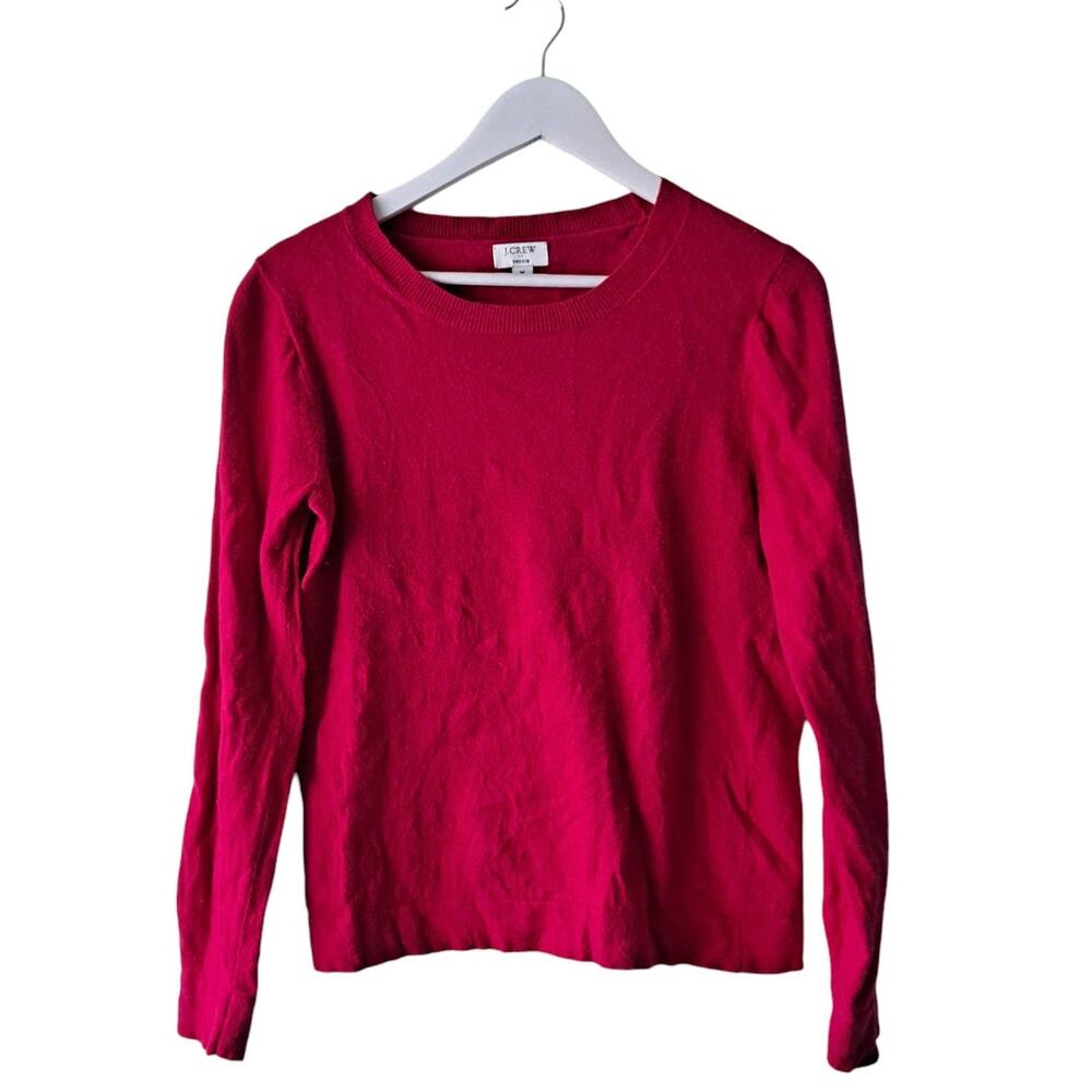 J. Crew Womens Pink Cotton Wool Blend Crewneck Long Sleeve Teddie Sweater Size M